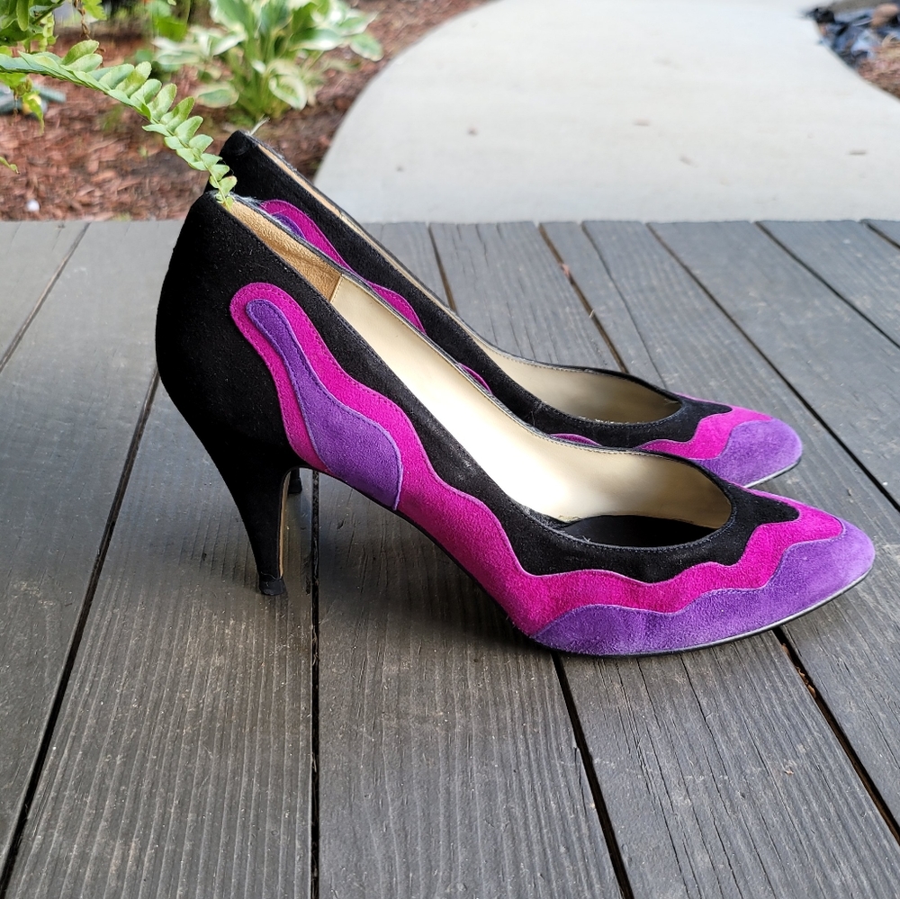 Vintage 80s 90s Suede Purple Funky Pumps! 💃👠